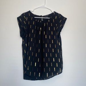 Alice Blue Black and Gold Blouse
